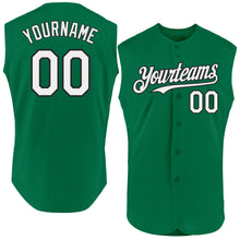 Load image into Gallery viewer, Custom Kelly Green White-Black Authentic Sleeveless Baseball Jersey
