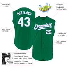 Load image into Gallery viewer, Custom Kelly Green White-Light Blue Authentic Sleeveless Baseball Jersey
