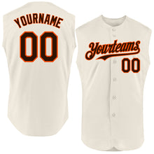 Load image into Gallery viewer, Custom Cream Brown-Orange Authentic Sleeveless Baseball Jersey
