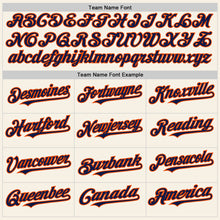 Load image into Gallery viewer, Custom Cream Navy-Orange Authentic Sleeveless Baseball Jersey
