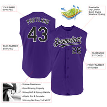 Load image into Gallery viewer, Custom Purple Black-White Authentic Sleeveless Baseball Jersey
