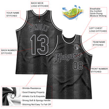 Charger l&#39;image dans la galerie, Custom Black Snakeskin Black-Gray 3D Pattern Design Authentic Basketball Jersey
