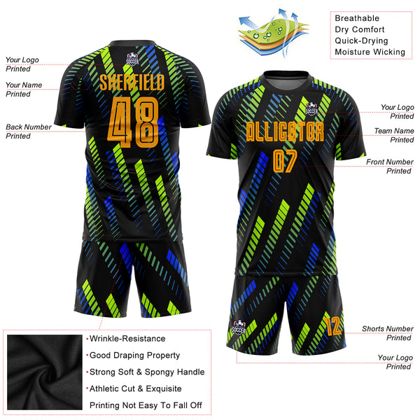 Cheap Custom Black Gold Sublimation Soccer Set Jersey Free Shipping –  CustomJerseysPro