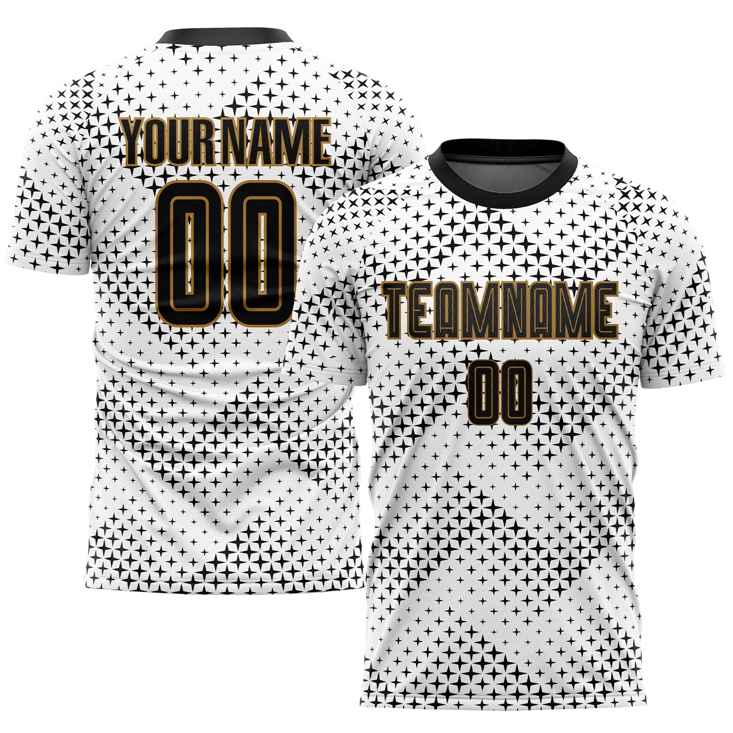 Cheap Custom White Black-Old Gold Sublimation Soccer Uniform Jersey Free  Shipping – CustomJerseysPro