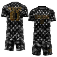 Загрузить изображение в средство просмотра галереи, Custom Black Black-Old Gold Sublimation Soccer Uniform Jersey
