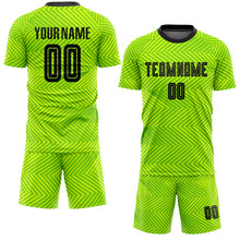 Charger l&#39;image dans la galerie, Custom Neon Green Black Sublimation Soccer Uniform Jersey
