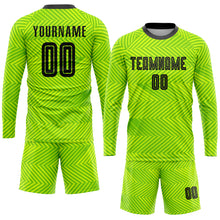 Laden Sie das Bild in den Galerie-Viewer, Custom Neon Green Black Sublimation Soccer Uniform Jersey
