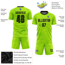 Charger l&#39;image dans la galerie, Custom Neon Green Black Sublimation Soccer Uniform Jersey
