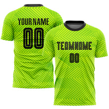 Загрузить изображение в средство просмотра галереи, Custom Neon Green Black Sublimation Soccer Uniform Jersey
