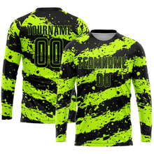 Laden Sie das Bild in den Galerie-Viewer, Custom Neon Green Black Sublimation Soccer Uniform Jersey
