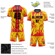 Загрузить изображение в средство просмотра галереи, Custom Gold Black-Red Sublimation Soccer Uniform Jersey
