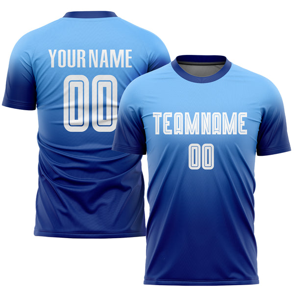 Cheap Custom Aqua Blue White Sublimation Soccer Uniform Jersey Free  Shipping – CustomJerseysPro