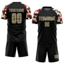 Загрузить изображение в средство просмотра галереи, Custom Black Vegas Gold-Camo Sublimation Soccer Uniform Jersey
