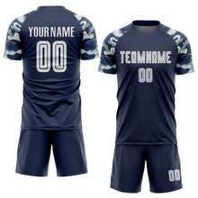 Charger l&#39;image dans la galerie, Custom Navy White-Camo Sublimation Soccer Uniform Jersey
