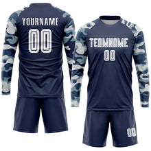 Charger l&#39;image dans la galerie, Custom Navy White-Camo Sublimation Soccer Uniform Jersey
