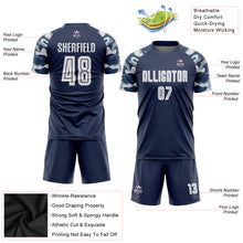 Charger l&#39;image dans la galerie, Custom Navy White-Camo Sublimation Soccer Uniform Jersey
