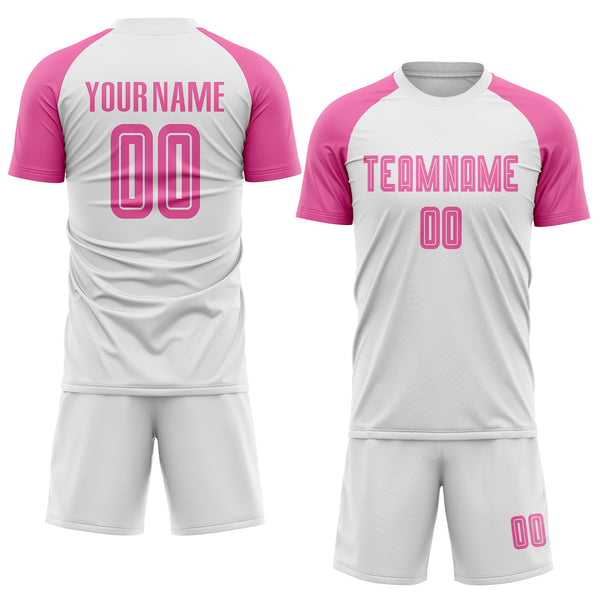 Cheap Custom Light Blue Pink-White Sublimation Soccer Uniform Jersey Free  Shipping – CustomJerseysPro