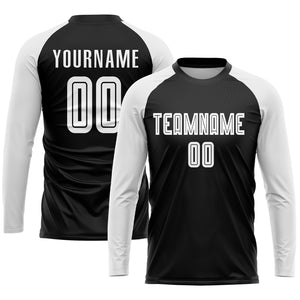 Custom Black White Sublimation Soccer Uniform Jersey