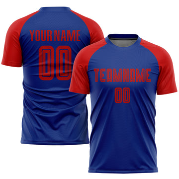 Custom Royal Red Sublimation Soccer Uniform Jersey