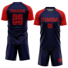 Charger l&#39;image dans la galerie, Custom Navy Red Sublimation Soccer Uniform Jersey
