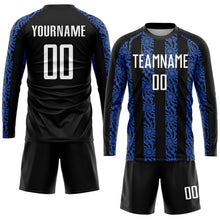 Load image into Gallery viewer, Custom Black White-Royal Sublimation Soccer Uniform Jersey
