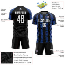 Load image into Gallery viewer, Custom Black White-Royal Sublimation Soccer Uniform Jersey
