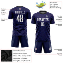 Load image into Gallery viewer, Custom Dark Purple White-Black Sublimation Soccer Uniform Jersey
