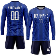 Charger l&#39;image dans la galerie, Custom Royal White-Navy Sublimation Soccer Uniform Jersey
