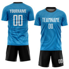 Загрузить изображение в средство просмотра галереи, Custom Light Blue White-Black Sublimation Soccer Uniform Jersey
