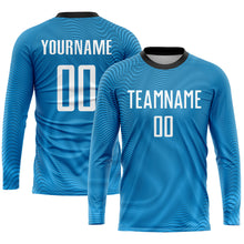 Загрузить изображение в средство просмотра галереи, Custom Light Blue White-Black Sublimation Soccer Uniform Jersey
