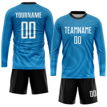 Загрузить изображение в средство просмотра галереи, Custom Light Blue White-Black Sublimation Soccer Uniform Jersey
