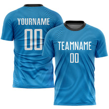 Загрузить изображение в средство просмотра галереи, Custom Light Blue White-Black Sublimation Soccer Uniform Jersey
