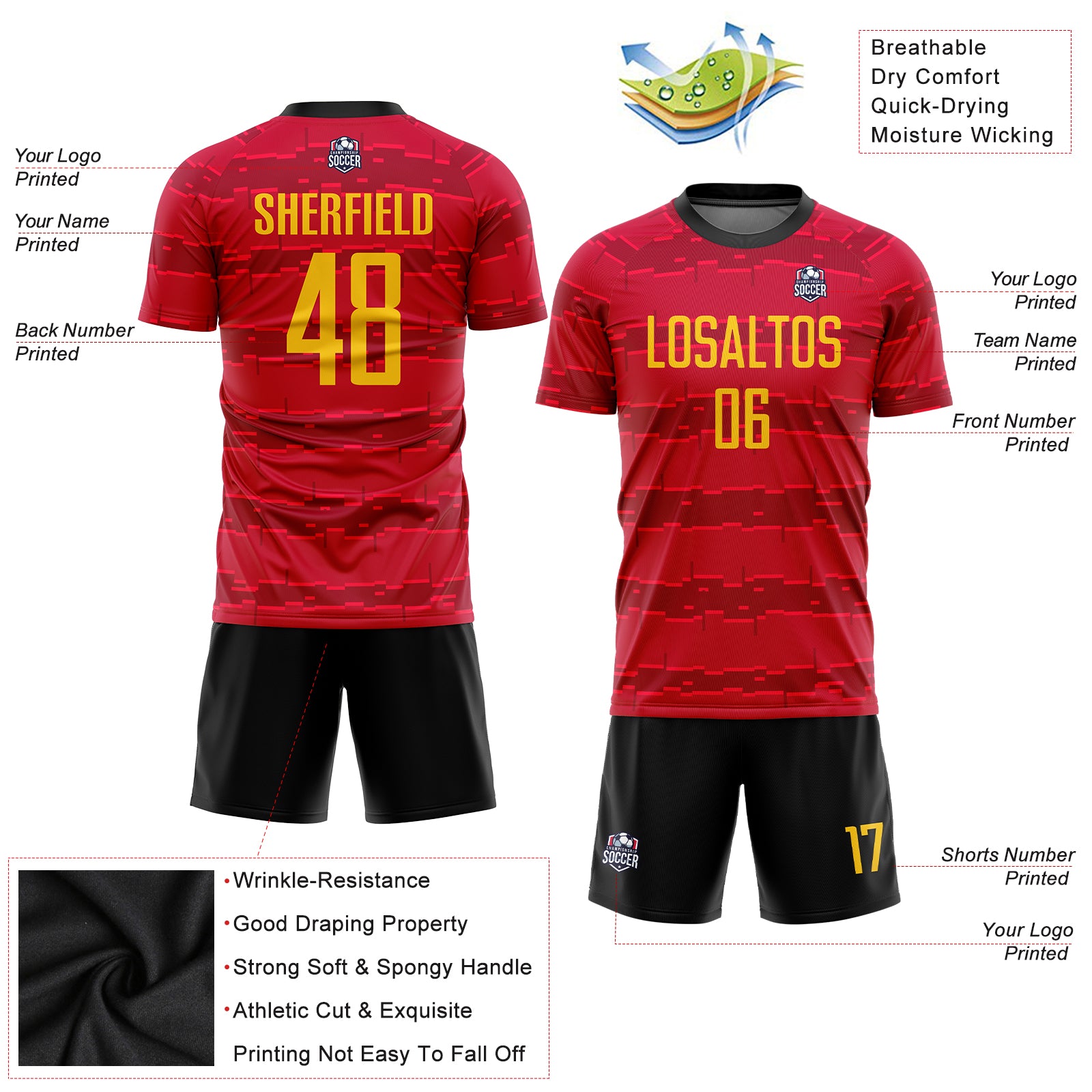 Cheap Custom Red Gold-Black Sublimation Spanish Flag Soccer Uniform Jersey  Free Shipping – CustomJerseysPro