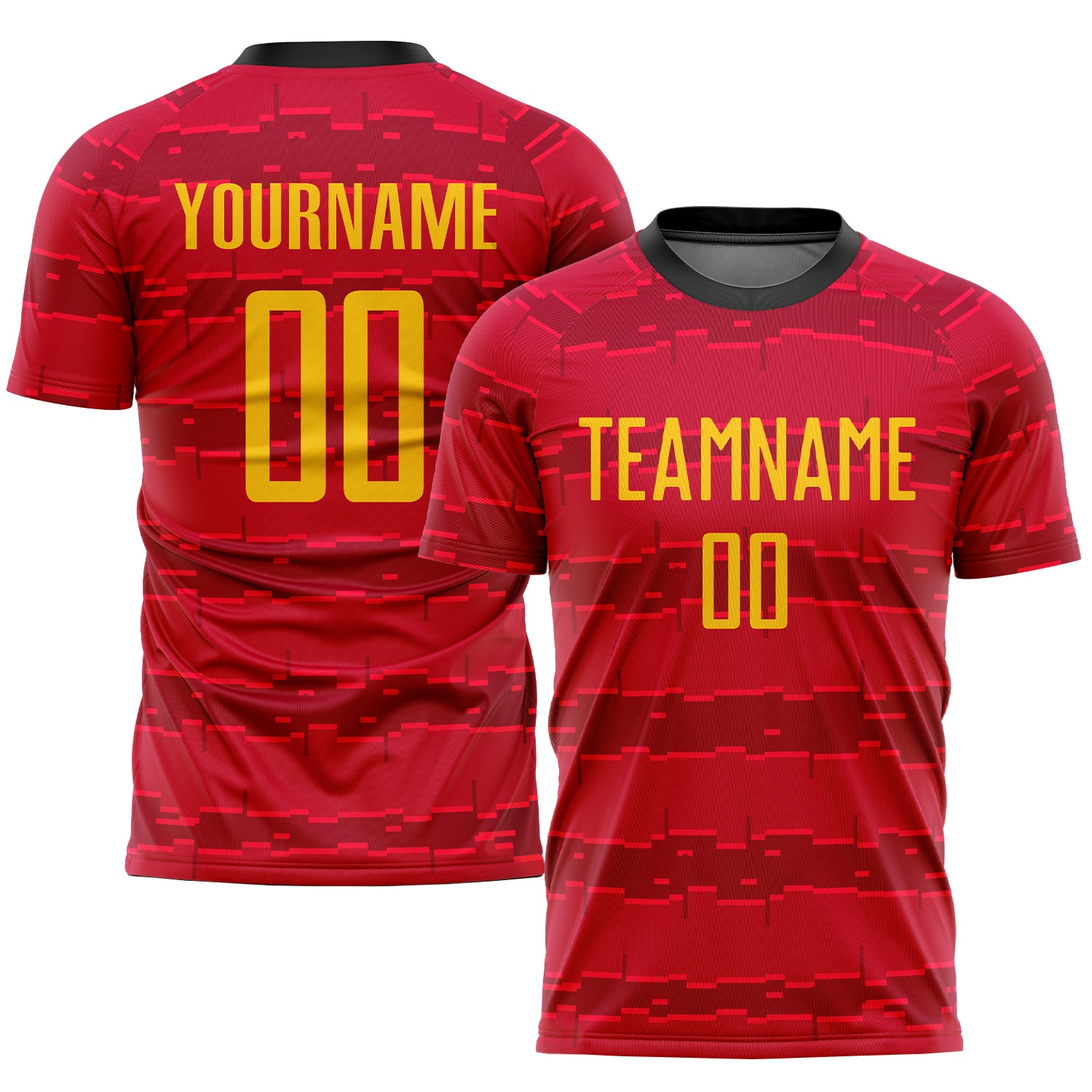 Cheap Custom Gold Black-Red Sublimation Soccer Uniform Jersey Free Shipping  – CustomJerseysPro