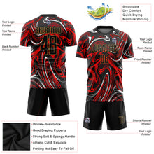 Загрузить изображение в средство просмотра галереи, Custom Figure Black-Old Gold Sublimation Soccer Uniform Jersey
