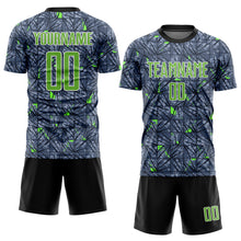 Laden Sie das Bild in den Galerie-Viewer, Custom Gray Neon Green-Black Sublimation Soccer Uniform Jersey
