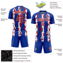 Load image into Gallery viewer, Custom Royal Red-White Sublimation Soccer Uniform Jersey
