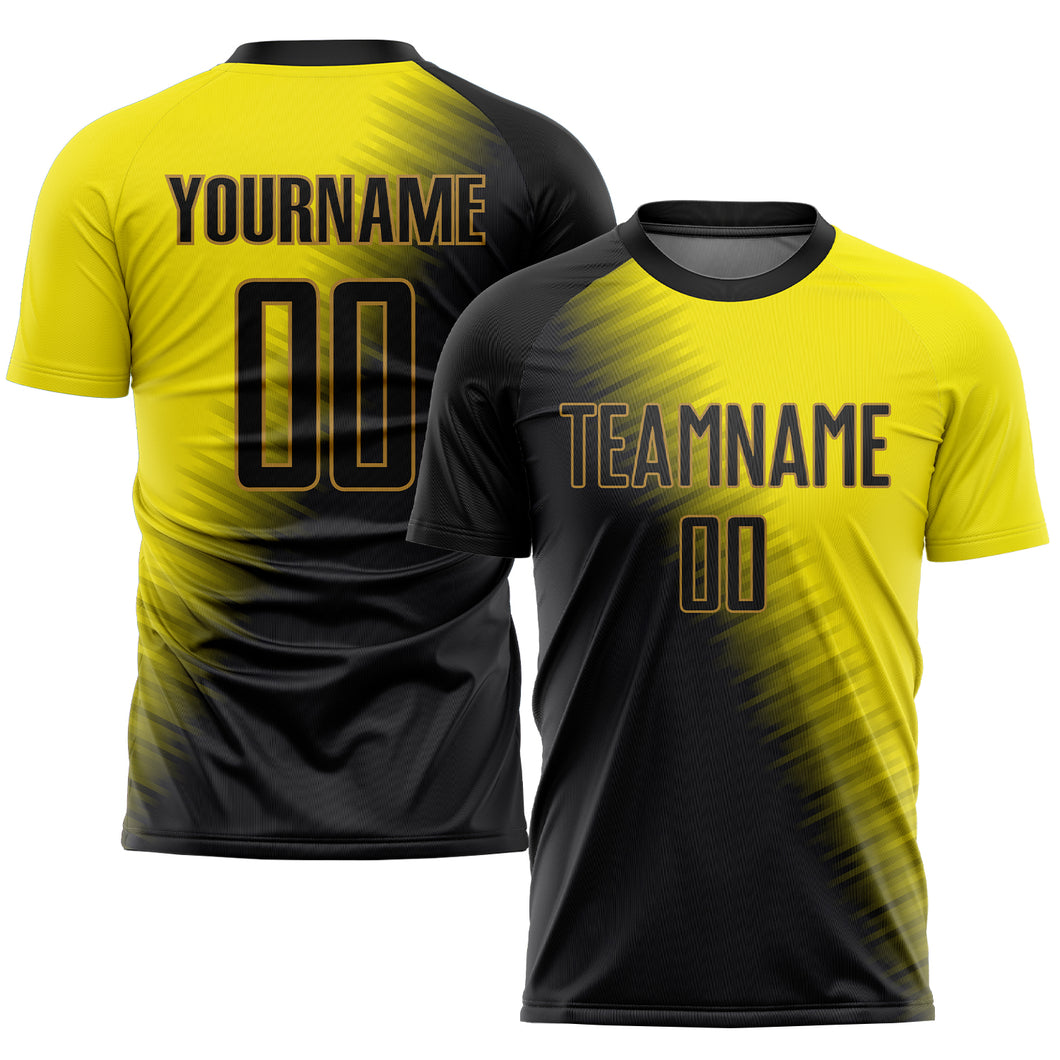 Cheap Custom Black Black-Gold Sublimation Soccer Uniform Jersey Free  Shipping – CustomJerseysPro
