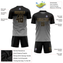 Загрузить изображение в средство просмотра галереи, Custom Black Black-Old Gold Sublimation Soccer Uniform Jersey
