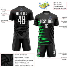 Load image into Gallery viewer, Custom Black White-Kelly Green Sublimation Soccer Uniform Jersey
