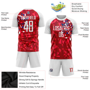 Custom Red White Sublimation Soccer Uniform Jersey