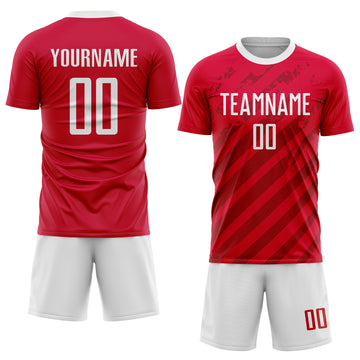 Custom Red White Sublimation Soccer Uniform Jersey