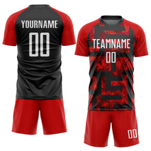 Load image into Gallery viewer, Custom Red White-Black Sublimation Soccer Uniform Jersey
