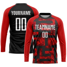 Load image into Gallery viewer, Custom Red White-Black Sublimation Soccer Uniform Jersey
