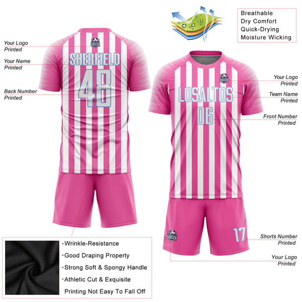Cheap Custom Gold Deep Pink-White Sublimation Soccer Uniform Jersey Free  Shipping – CustomJerseysPro