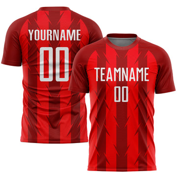 Custom Red White Sublimation Soccer Uniform Jersey