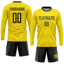 Загрузить изображение в средство просмотра галереи, Custom Gold Black Sublimation Soccer Uniform Jersey
