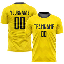 Загрузить изображение в средство просмотра галереи, Custom Gold Black Sublimation Soccer Uniform Jersey
