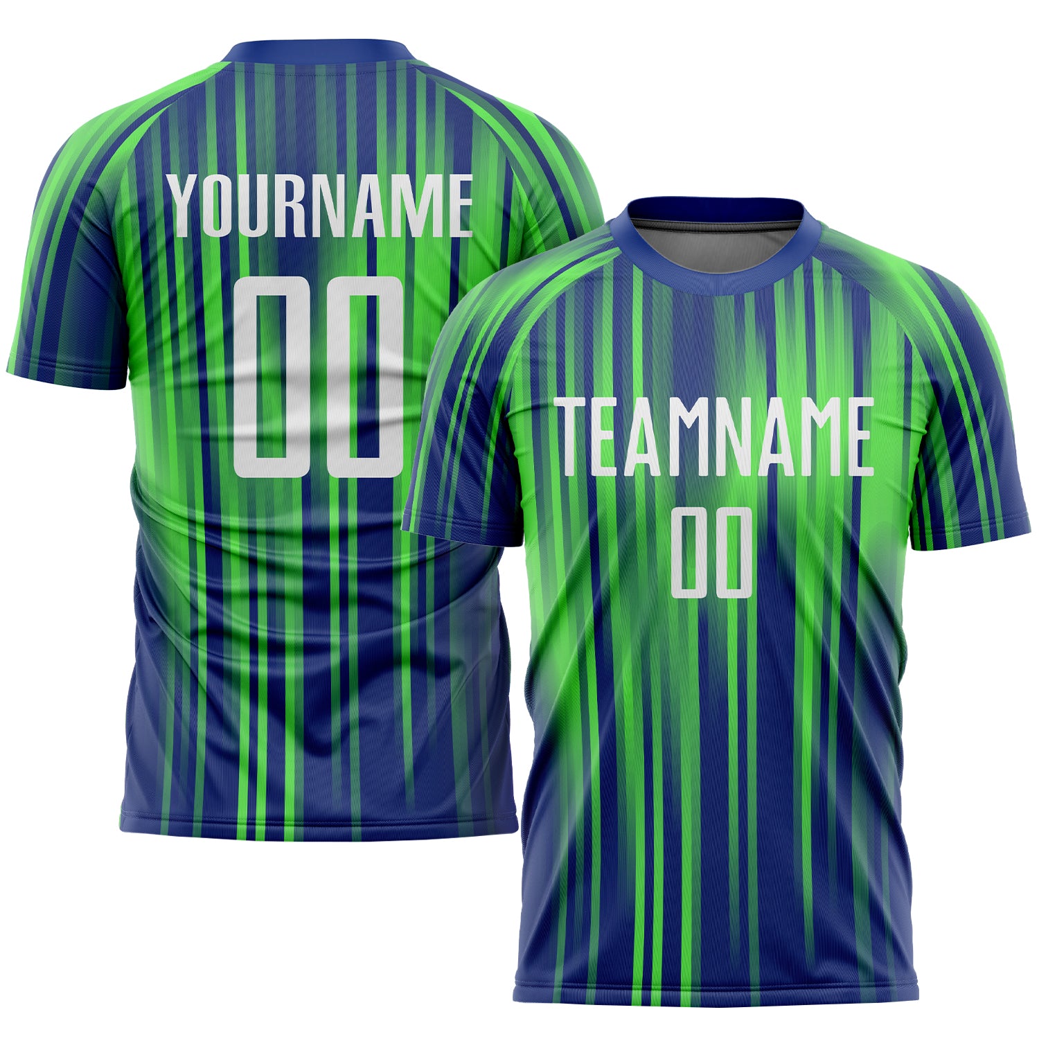 Cheap Custom Royal White-Neon Green Sublimation Soccer Uniform Jersey Free  Shipping – CustomJerseysPro