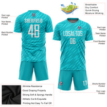 Laden Sie das Bild in den Galerie-Viewer, Custom Aqua White Sublimation Soccer Uniform Jersey
